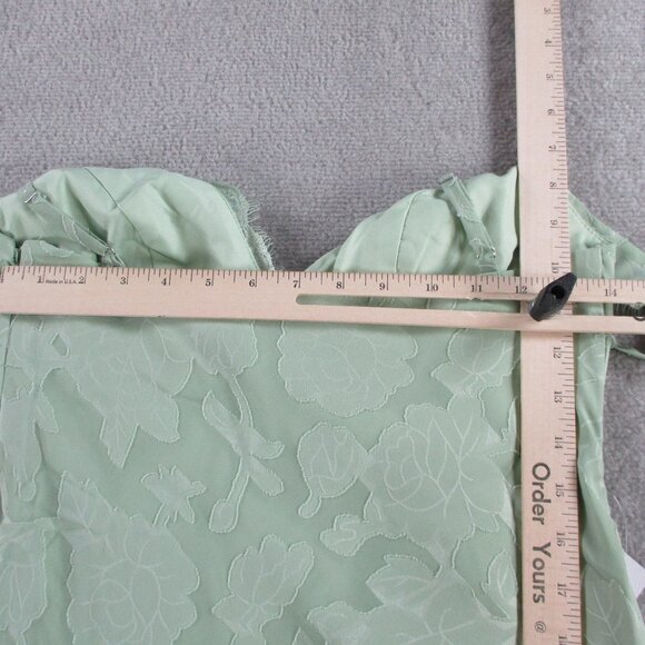 AZAZIE Tianna Dress Womens 4 Dusty Sage Sheath Lace Floral Burnout Bridesmaid - Picture 7 of 8